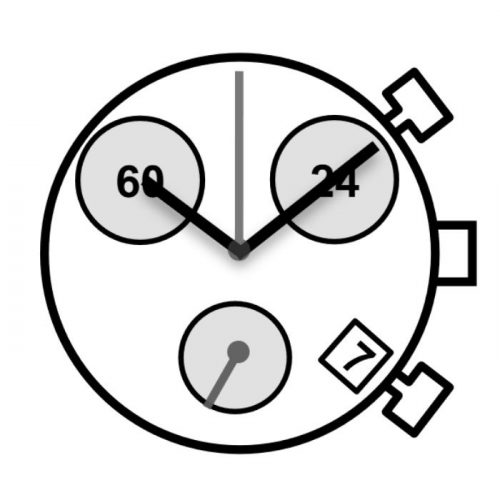 ETA FS03,wysoka oś, 10 1/2'',DATA 4SUS,SC,CHR 3EYES,24H, SEC,MIN,PUSH