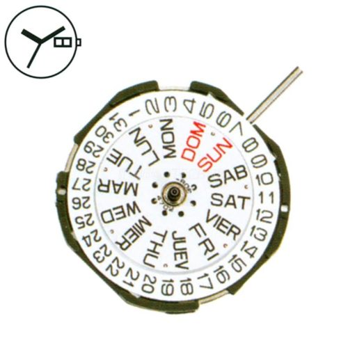 MIYOTA 2105, 10 1/2",SC,DAY/DATA6,QUARTZ (377)